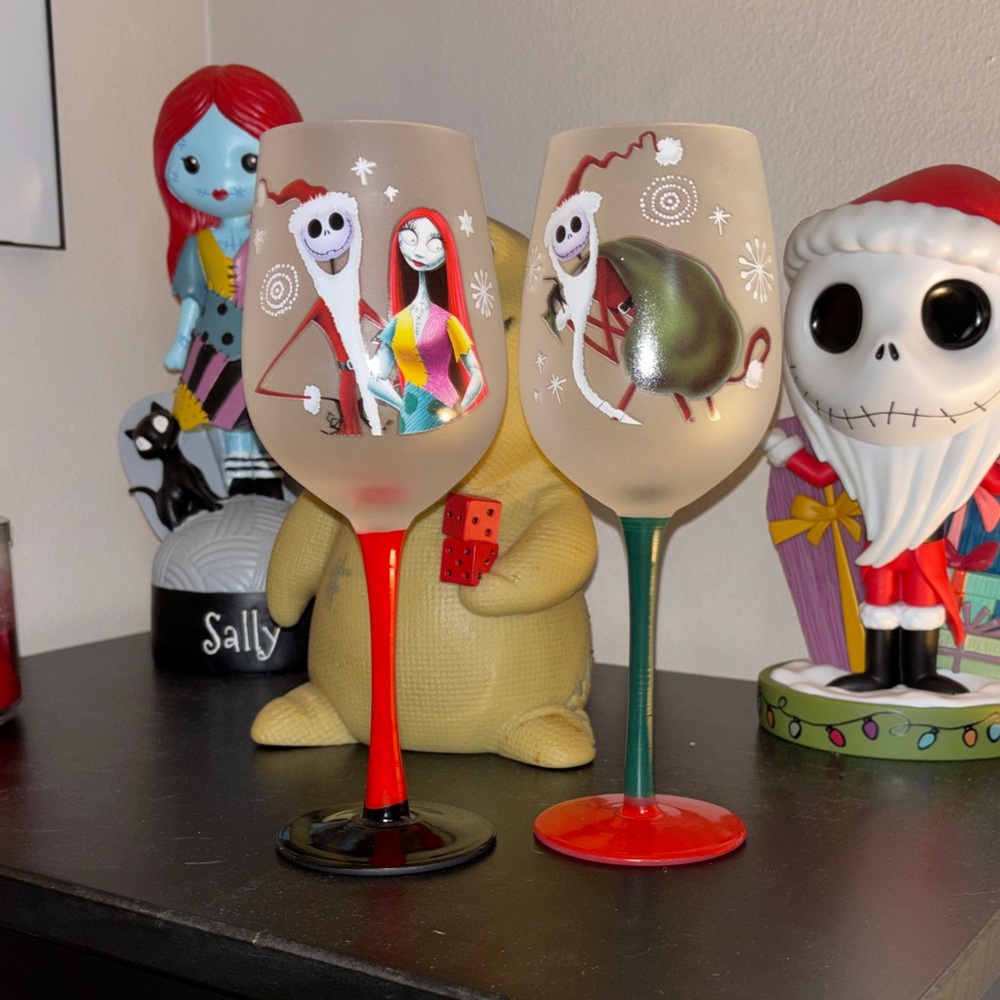 Nightmare Before Christmas Wine Glasses